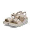 Rieker Cross Strap Velcro Wedge Sandal - Beige